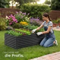 tectake® Hochbeet verzinkter Stahl, 200x100x62cm, abgerundete Kanten, 1200 L, mit Handschuhen, Gartenhochbeet, Pflanzbeet, Gemüsebeet, Kräuterbeet, Pflanzkasten, Gartenbeet, Blumenbeet, Metallhochbeet - Thumbnail 8