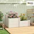 Outsunny Hochbeet 3-stufig Stapelbar Gartenbeet mit Offenem Boden, modulares Kräuterbeet DIY Montage Kunststoff Pflanzkasten Pflanzkübel für Garten Balkon 120 x 80 x 64 cm Weiß - Thumbnail 2