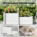 Outsunny Hochbeet 3-stufig Stapelbar Gartenbeet mit Offenem Boden, modulares Kräuterbeet DIY Montage Kunststoff Pflanzkasten Pflanzkübel für Garten Balkon 120 x 80 x 64 cm Weiß - Thumbnail 3