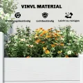 Outsunny Hochbeet 3-stufig Stapelbar Gartenbeet mit Offenem Boden, modulares Kräuterbeet DIY Montage Kunststoff Pflanzkasten Pflanzkübel für Garten Balkon 120 x 80 x 64 cm Weiß - Thumbnail 6