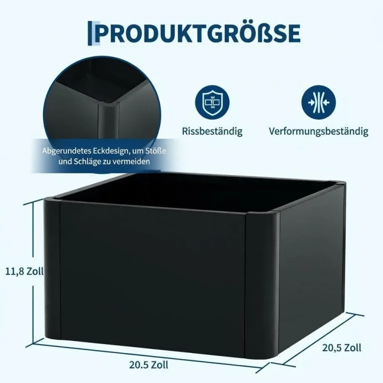 Großes rechteckiges Hochbeet aus Stahl – Robuster Pflanzkasten ohne Boden für Garten, Terrasse & Balkon, langlebig & vielseitig für Gemüse, Blumen und Kräuter, 52x52x30cm – Bild 4