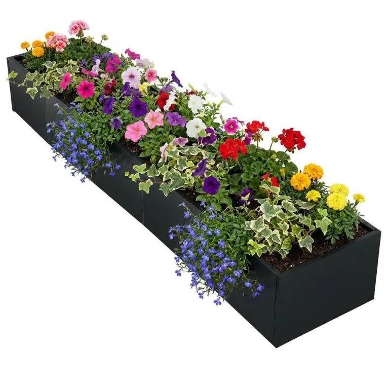 Metall Hochbeet Schwarz, Robustes Eisen Pflanzbeet ohne Boden, Stabiler Pflanzrahmen, Wetterfest & Langlebig, Ideal für Garten, Balkon, Terrasse & Rasen, Pflanzkasten für Blumen & Gemüse, 172x46x30cm – Bild 1