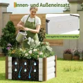 Hochbeet aus Aluminium 60x40x45 cm – Wetterfester Pflanzkasten mit Drainagelöchern, Tiefe Ausführung, Abgerundete Ecken & Anti-Schnitt-Kanten – Robust & Rostfrei für Terrasse, Balkon, Garten, Weiß - Thumbnail 2