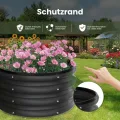 Rundes Hochbeet aus verzinktem Metall – rostfrei, abgerundete Kanten, offener Boden, stabile und leicht montierbare Pflanzwanne für Gemüse, Blumen & Kräuter – für Terrasse, Balkon & Rasen, 107x20cm - Thumbnail 5