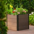 Holz Hochbeet 64x64x60 cm - Rechteckiger Outdoor Pflanzkasten ohne Boden, Großes Erhöhtes Gartenbeet für Gemüse, Kräuter und Blumen, Ideal für Terrasse, Garten & Balkon - Thumbnail 7