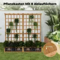 2-stufiges Holz Hochbeet mit Rankgitter & Dach, 124 x 41 x 160 cm Pflanzkasten mit Kletterhilfe & Drainagelöchern, Erhöhtes Gartenbeet für Gemüse, Blumen, Balkon & Terrasse - Thumbnail 3