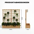 2-stufiges Holz Hochbeet mit Rankgitter & Dach, 124 x 41 x 160 cm Pflanzkasten mit Kletterhilfe & Drainagelöchern, Erhöhtes Gartenbeet für Gemüse, Blumen, Balkon & Terrasse - Thumbnail 7