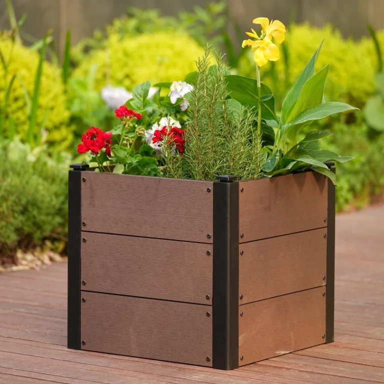 Holz Hochbeet 49x49x45 cm - Rechteckiger Outdoor Pflanzkasten ohne Boden, Großes Erhöhtes Gartenbeet für Gemüse, Kräuter und Blumen, Ideal für Terrasse, Garten & Balkon – Bild 3