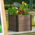 Holz Hochbeet 49x49x45 cm - Rechteckiger Outdoor Pflanzkasten ohne Boden, Großes Erhöhtes Gartenbeet für Gemüse, Kräuter und Blumen, Ideal für Terrasse, Garten & Balkon - Thumbnail 4
