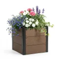 Holz Hochbeet 49x49x45 cm - Rechteckiger Outdoor Pflanzkasten ohne Boden, Großes Erhöhtes Gartenbeet für Gemüse, Kräuter und Blumen, Ideal für Terrasse, Garten & Balkon - Thumbnail 1
