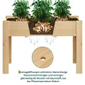 Hochbeet mit Beinen und Haken 116x76x57 cm – Erhöhtes Pflanzbeet aus Holz mit Vlies-Einsatz – Blumenkasten für Gemüse, Kräuter & Blumen – Garten, Terrasse & Balkon, Holzfarben - Thumbnail 6
