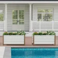 Hochbeet aus Aluminium 100x40x45 cm – Wetterfester Pflanzkasten mit Drainagelöchern, Tiefe Ausführung, Abgerundete Ecken & Anti-Schnitt-Kanten – Robust & Rostfrei für Terrasse, Balkon, Garten, Weiß - Thumbnail 4