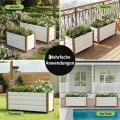 Hochbeet aus Aluminium 100x40x45 cm – Wetterfester Pflanzkasten mit Drainagelöchern, Tiefe Ausführung, Abgerundete Ecken & Anti-Schnitt-Kanten – Robust & Rostfrei für Terrasse, Balkon, Garten, Weiß - Thumbnail 6