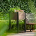 HDPE Hochbeet mit Beinen & Ablage, Holzoptik Pflanzkasten wetterfest, erhöhter Pflanzkübel mit Aluminiumrahmen, für Gemüse, Kräuter & Blumen, Balkon Terrasse Garten, 49x49x85cm - Thumbnail 7