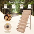 COSTWAY vertikales Hochbeet mit 8 Etagen, Blumenbeet aus Tannenholz, Vertikalbeet mit Pflanzkästen, Blumentreppe Gartenbeet Holz, Blumenkasten für Terrasse Balkon Garten (Natur) - Thumbnail 3