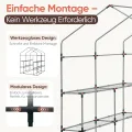 Sekey Gewächshaus 200x145x145 cm, Foliengewächshaus Stabil, Gewächshaus Balkon mit 10 Regalböden für optimales Pflanzenwachstum, Pflanzengrün, XXL - Thumbnail 2