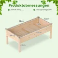 COSTWAY Hochbeet Holz, Pflanzbeet für Kinder, 122 x 62 x 48 cm, Pflanzkasten bis 130 kg, Blumenkübel mit Ablauflöchern, Kräuterbeet rechteckig, Anzuchtbeet Garten Terrasse Balkon, Natur - Thumbnail 3