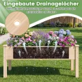 COSTWAY Hochbeet Holz, Pflanzbeet für Kinder, 122 x 62 x 48 cm, Pflanzkasten bis 130 kg, Blumenkübel mit Ablauflöchern, Kräuterbeet rechteckig, Anzuchtbeet Garten Terrasse Balkon, Natur - Thumbnail 4