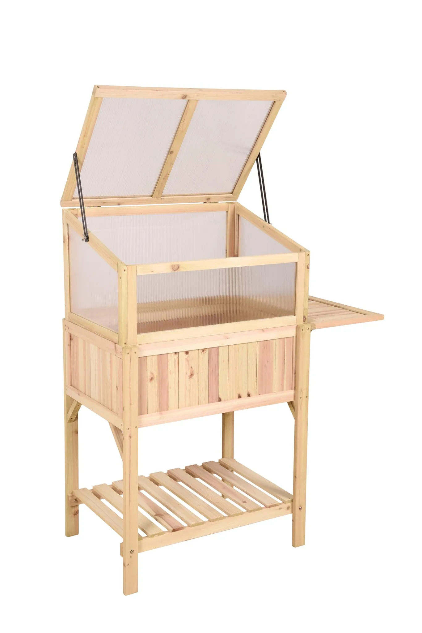 Hochbeet PULI Braun Tanne | Gewächshaus Holz-Hochbeet für Garten Anbaubeet Gemüsebeet Kräuterbeet - Bild 1