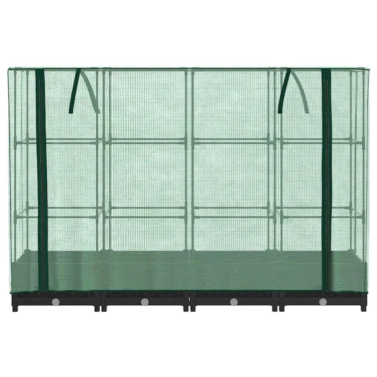 Hochbeet mit Gewächshausabdeckung 160x40x123 cm Rattanoptik Gartenbeet inklusive stabilem Eisenrahmen und wetterfester PE-Abdeckung für Gemüse Kräuter Blumen auf Balkon Terrasse – Bild 4