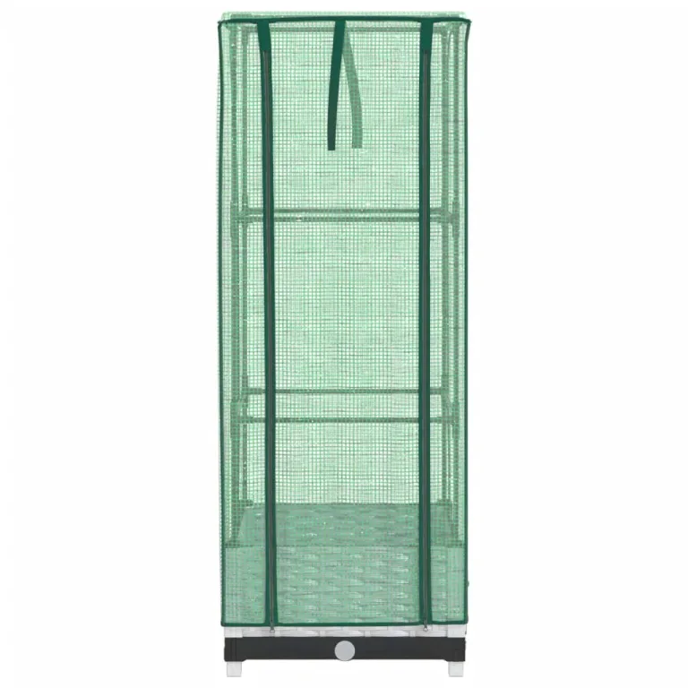 Hochbeet mit Gewächshaus Frühbeet Aufsatz Rattan Optik 40x40x123 cm, Stabiles Tomatenhaus für Garten und Balkon, Pflanzkasten mit Schutznetz und Belüftung für Gemüse Kräuter Blumen – Bild 4