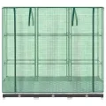 Hochbeet mit Gewächshaus Frühbeet Tomatenhaus 120x40x123 cm Rattan Optik WeiÃŸ, Stabiles PP Beet mit Eisenrahmen und Wasserdichter Abdeckung für Garten Balkon Terrasse - Thumbnail 4