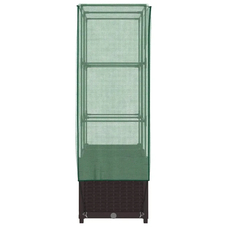 Hochbeet mit Gewächshaus Aufsatz 80x40x138 cm Rattan Optik Frühbeet für Tomaten Gemüse Kräuter, Stabiles PP Beet mit Eisenrahmen & Wasserdichter Abdeckung für Garten Balkon Terrasse – Bild 5
