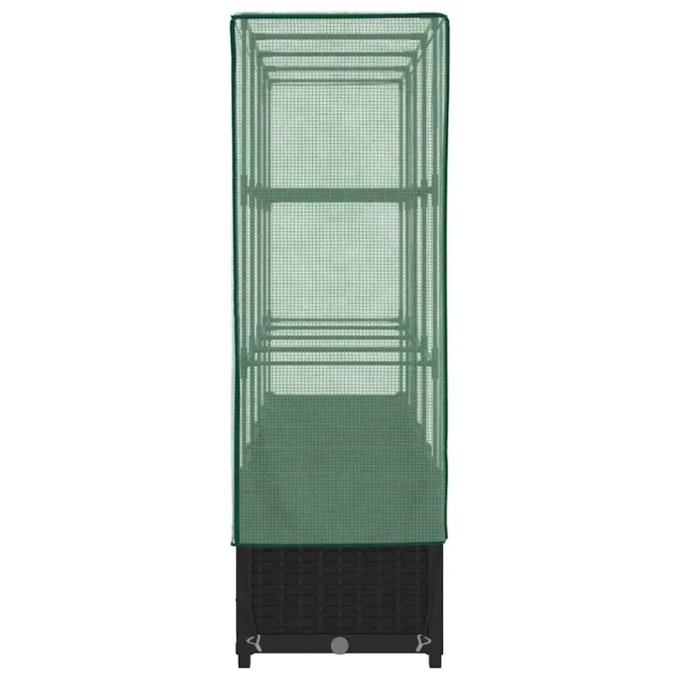 Hochbeet mit Gewächshaus und Abdeckung Rattanoptik 160x40x138 cm, Stabiles PP Beet mit Eisenrahmen für Garten Balkon, Wetterfeste PE Haube mit Belüftung für Gemüse Kräuter Blumen – Bild 5