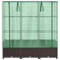 Hochbeet mit Gewächshaus Frühbeet Aufsatz 120x40x138 cm Rattan Optik für Tomaten Gemüse Kräuter, Stabiles PP Beet mit Eisenrahmen & Wasserdichter Abdeckung für Garten Balkon Terrasse - Thumbnail 4