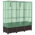 Hochbeet mit Gewächshaus Frühbeet Aufsatz 120x40x138 cm Rattan Optik für Tomaten Gemüse Kräuter, Stabiles PP Beet mit Eisenrahmen & Wasserdichter Abdeckung für Garten Balkon Terrasse - Thumbnail 6
