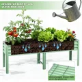 Hochbeet aus Metall, Verzinkter Stahl Rostfrei, 226x60x80 cm Hochbeet für Garten, Terrasse & Balkon, Pflanzkasten für Gemüse, Kräuter und Blumen, Langlebiges Pflanzbeet - Thumbnail 9