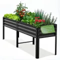 Hochbeet aus Metall, Verzinkter Stahl Rostfrei, 226x60x80 cm Hochbeet für Garten, Terrasse & Balkon, Pflanzkasten für Gemüse, Kräuter und Blumen, Langlebiges Pflanzbeet - Thumbnail 1