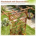 COSTWAY Blumenkasten mit Rankgitter & Dach, Pflanzkübel mit Sichtschutz, Pflanzkasten Tannenholz, Hochbeet mit Spalier, Drainagelöchern, Blumenkübel mit Rankhilfe für Kletterpflanzen, 100 x 55 x 183cm - Thumbnail 4