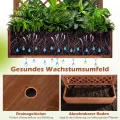 COSTWAY Blumenkasten mit Rankgitter & Dach, Pflanzkübel mit Sichtschutz, Pflanzkasten Tannenholz, Hochbeet mit Spalier, Drainagelöchern, Blumenkübel mit Rankhilfe für Kletterpflanzen, 100 x 55 x 183cm - Thumbnail 5