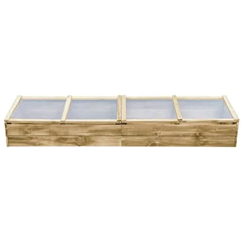 Garten-Gewächshaus aus Holz, quadratisches Gewächshaus, Kiefernholz, imprägniert, 200 x 50 x 35 cm – Bild 8