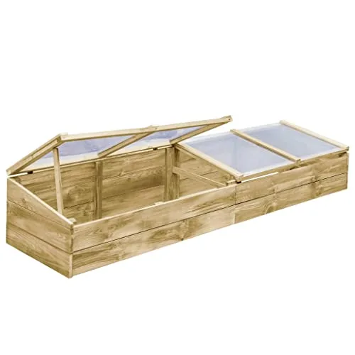 Garten-Gewächshaus aus Holz, quadratisches Gewächshaus, Kiefernholz, imprägniert, 200 x 50 x 35 cm – Bild 10