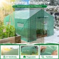 Froadp Gewächshaus Begehbar 4,5x2x2m, Foliengewächshaus Garten mit Verzinktem Stahlrahmen, UV-beständige PE Folie, Tomatenhaus mit Fenstern & Tür, Pflanzengewächshaus für Gemüse, Tomaten & Blumen - Thumbnail 3