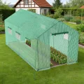 Froadp Gewächshaus Begehbar 4,5x2x2m, Foliengewächshaus Garten mit Verzinktem Stahlrahmen, UV-beständige PE Folie, Tomatenhaus mit Fenstern & Tür, Pflanzengewächshaus für Gemüse, Tomaten & Blumen - Thumbnail 1