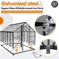Gewächshaus Aluminium 380x250x205 cm mit Fundament, 4 mm PC-Hohlkammerplatten, Wetterfest & Stabil, Tomatenhaus Treibhaus Anzuchthaus Garten Frühbeet, inkl. Dachfenster & Tür - Thumbnail 7