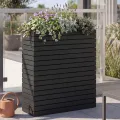 Mendler Pflanzkasten HWC-L21, Hochbeet Pflanzkübel Blumentopf, eckig 77x63x23cm Outdoor Akazie Holz FSC®-Zertifiziert - Hellbraun - Thumbnail 10