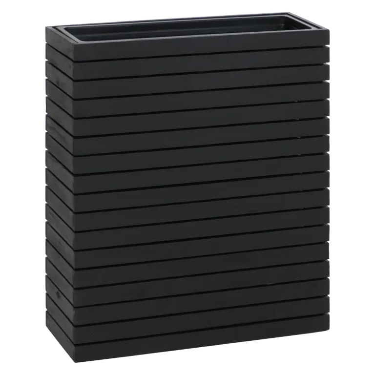 Mendler Pflanzkasten HWC-L21, Hochbeet Pflanzkübel Blumentopf, eckig 77x63x23cm Outdoor Akazie Holz FSC®-Zertifiziert - schwarz – Bild 4
