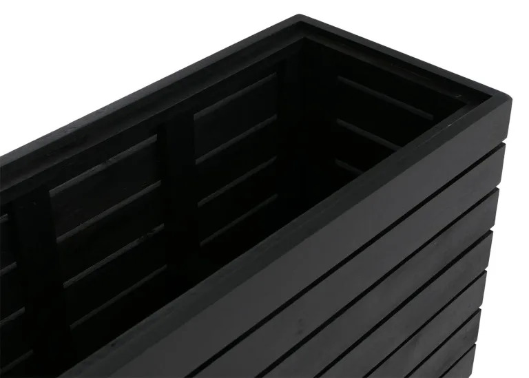 Mendler Pflanzkasten HWC-L21, Hochbeet Pflanzkübel Blumentopf, eckig 77x63x23cm Outdoor Akazie Holz FSC®-Zertifiziert - schwarz – Bild 9