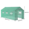 Begehbares Gewächshaus Winterfest, 4.5x2x2m Grün, Feuerverzinkter Stahlrahmen, Isoliertes Foliengewächshaus, Überwinterungszelt für Pflanzen, Gartenhäuschen für Balkon & Garten - Thumbnail 2