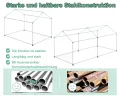 Begehbares Gewächshaus Winterfest, 4.5x2x2m Grün, Feuerverzinkter Stahlrahmen, Isoliertes Foliengewächshaus, Überwinterungszelt für Pflanzen, Gartenhäuschen für Balkon & Garten - Thumbnail 5