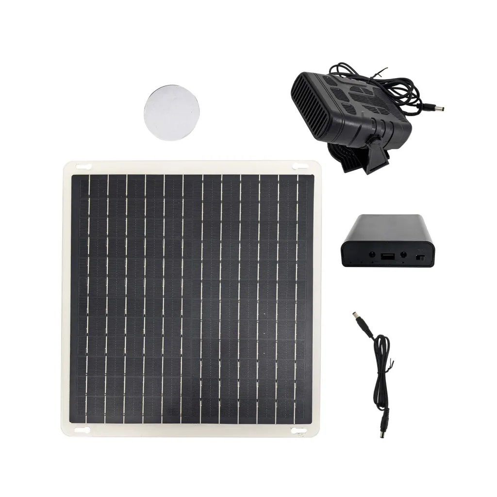Zerodis Solarpanel-Heizgerät, Effiziente Energieumwandlung mit Wiederaufladbarem Akku für Auto-, Haustierhaus- und Gewächshausheizung