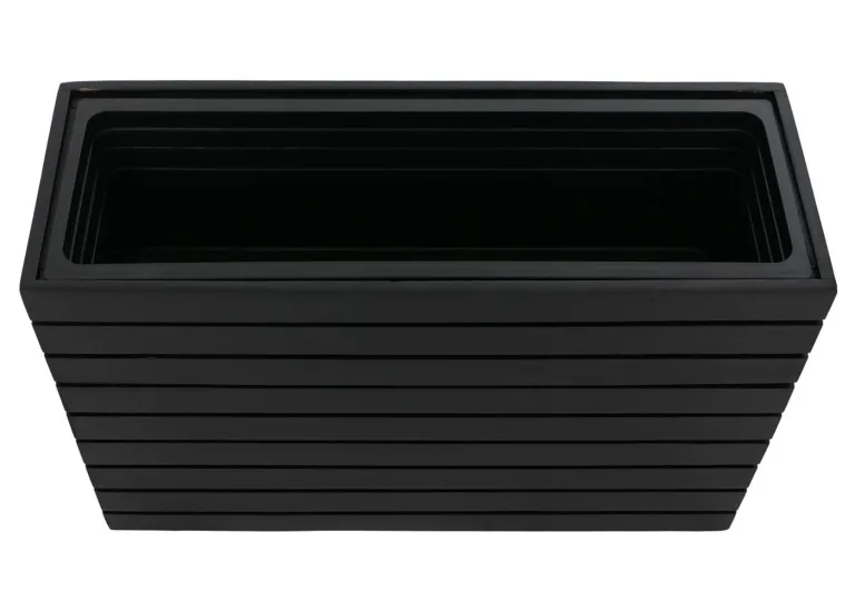 Mendler Pflanzkasten HWC-L21, Pflanzkübel Blumentopf Hochbeet, eckig 41x63x23cm Outdoor Akazie Holz FSC®-Zertifiziert - schwarz – Bild 8