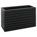 Mendler Pflanzkasten HWC-L21, Pflanzkübel Blumentopf Hochbeet, eckig 41x63x23cm Outdoor Akazie Holz FSC®-Zertifiziert - schwarz - Thumbnail 4