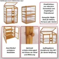 Mendler Gewächshaus HWC-Q13, Treibhaus Anzuchthaus Frühbeet Fenster verstellbar Holz FSC®-Zertifiziert 110x76x57cm - Dunkelbraun - Thumbnail 2