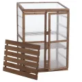 Mendler Gewächshaus HWC-Q13, Treibhaus Anzuchthaus Frühbeet Fenster verstellbar Holz FSC®-Zertifiziert 110x76x57cm - Dunkelbraun - Thumbnail 8