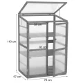 Mendler Gewächshaus HWC-Q13, Treibhaus Anzuchthaus Frühbeet Fenster verstellbar Holz FSC®-Zertifiziert 110x76x57cm - Natur - Thumbnail 3